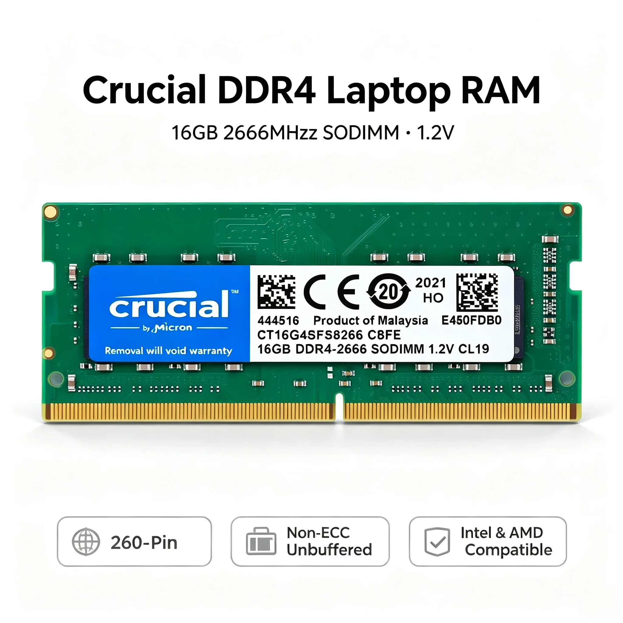 Crucial  1PCS/2PCS DDR4 Laptop - đánh giá và giá Ddr4 Desktop Ram